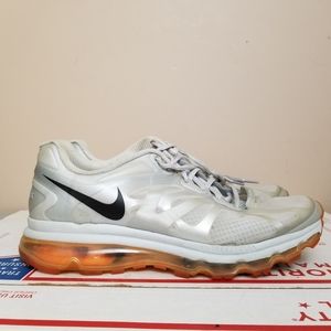 Nike Air Max + 2012 Shoes Sneakers Metallic Silver Orange Total Men's Size 12